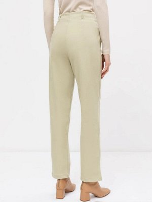 Однотонные брюки женские прямого силуэта оливкового цвета