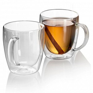 Кружка  стеклянная с двойными стенками для кофе капучино и чая