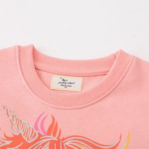 Детский розовый свитшот с принтом Единорог