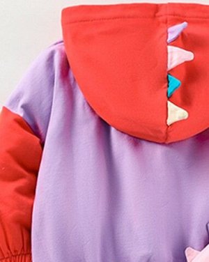 Детский спортивный костюм (толстовка с капюшоном + штаны), цвет красный/светло-фиолетовый/розовый/светло-желтый
