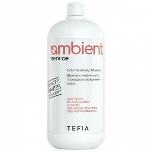 Тефия Шампунь-стабилизатор процедуры окрашивания волос Color Stabilizing Shampoo, 1000 мл (Tefia, Ambient)