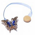 Подхват для штор на ленте &quot;Бабочка яркая&quot;, 6*5см, цвет синий