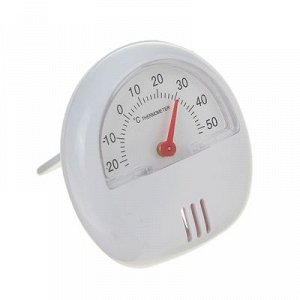 Термометр механический универсальный, крепление магнит, пластик белый, d 5.5 см