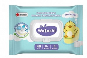 Туалетная бумага влажная WATASHI для детей, 40 шт