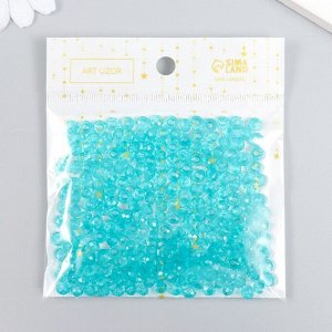 Бусины для творчества пластик "Кристалл с гранями морская волна" набор 20 гр 0,4х0,6х0,6 см   513176