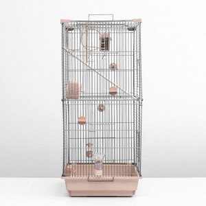 Клетка для птиц "Пижон" №104-Б, разборная, 2 секции, 58 х 40 х 88см, бежевая