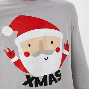 Пижама новогодняя мужская KAFTAN "Santa", цвет красный/серый