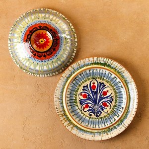 Блинница узбекская Риштанская керамика, d=26.5 см, разноцветная