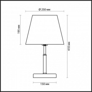 2998/1T COMFI LN16 086 бронзовый/декор. стекло/ткань Настольная лампа E14 40W 220V PLACIDA