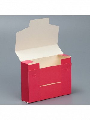Коробка складная конверт 16 х 12 х 4 см Розовая