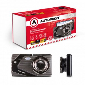 Видеорегистратор Autoprofi, 1080Р, угол обзора 140°, дисплей 4", камера заднего вида, память до 128Gb