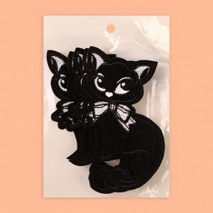 Термоаппликация «Кошка», 11 ? 6 см, цвет чёрный