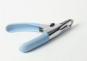 Когтерез-гильотина с прорезиненной ручкой, голубой, отверстие 7мм, Пижон