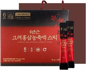 Jungwon Красный корейский женшень 6-летней выдержки Ginseng 6-Year-Old Korean Red Ginseng Concentrate, 30 стик