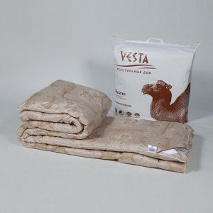 VESTA Одеяло облегченное 140х205 см, шерсть верблюда, ткань глосс-сатин, п/э 100%