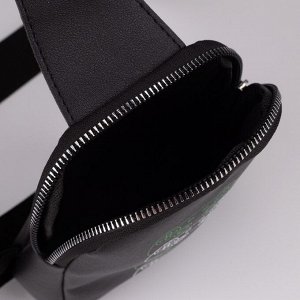 Сумка через плечо PLAY, на молнии, чёрная, искусственная кожа