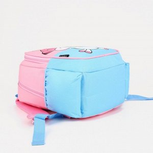 Рюкзак на молнии, наружный карман, цвет розовый/голубой