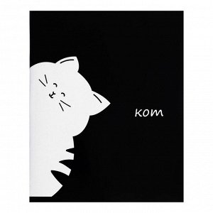 Тетрадь 48л. в линейку Calligrata ""Кот"", обложка мелованный картон, Уф-лак, блок офсет, МИКС
