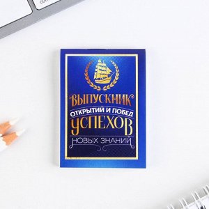 Подарочный набор «Удачи тебе выпускник» блокнот 5,5см х 5,5см 16 листов, брелок 4см х 5,5см.