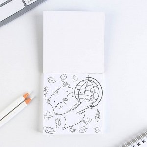 Подарочный набор, блокнот 9x9 см 60 л., восковые мелки 4 шт. ,«Выпускник начальной школы»