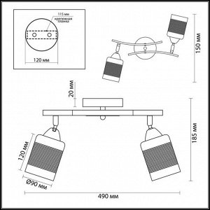 3029/2CA COMFI LN16 062 золото, белый с золотой патиной Люстра потолочная E27 2*60W 220V FILLA