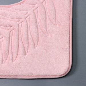Набор ковриков для ванной и туалета Доляна «Тропики», 2 шт, 40x50 см, 50x80 см, цвет розовый