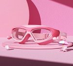 Очки для плавания для девочек, цвет розовый
