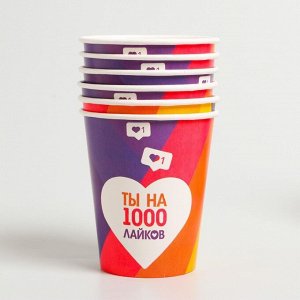 Одноразовая посуда «Лайк», 6 тарелок, 6 стаканов, 6 колпаков, 1 гирлянда