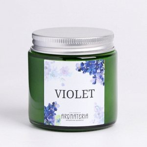 Свеча в банке Spring Flowers. Violet, из соевого воска, 25 ч, 120 мл, фиалка