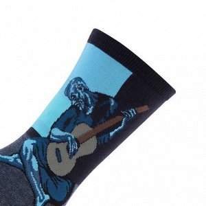 Синие носки с картиной "Старый гитарист" Пабло Пикассо, р 35-42