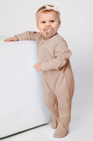 Комбинезон (слип) на молнии детский AMAROBABY Fashion, бежевый