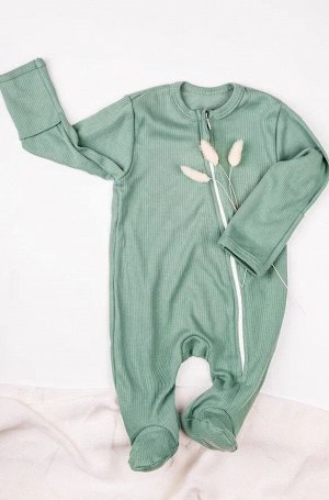 Комбинезон (слип) на молнии детский AMAROBABY Fashion, зеленый