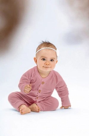 Комбинезон на пуговицах детский AMAROBABY Fashion, розовый