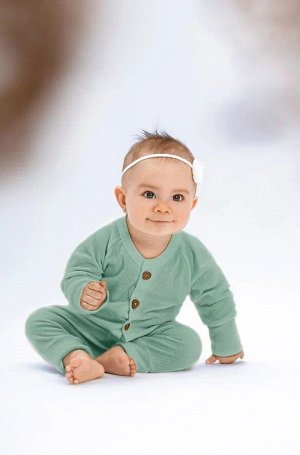 Комбинезон на пуговицах детский AMAROBABY Fashion, зеленый