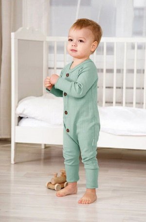 Комбинезон на пуговицах детский AMAROBABY Fashion, зеленый