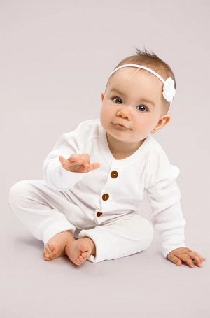 Комбинезон на пуговицах детский AMAROBABY Fashion, молочный