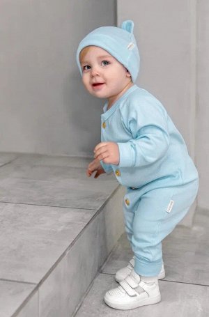Комбинезон детский с шапочкой AMAROBABY Fashion, голубой
