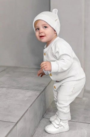 Комбинезон детский с шапочкой AMAROBABY Fashion, молочный