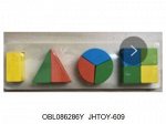 609 логика -сортер геометрия , дерев., 4 фигур, 30*9 см, в спайке 086286