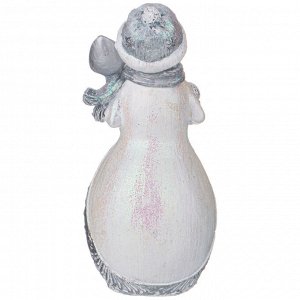 Фигурка декоративная "снеговик с шаром и лопатой" 21*9см