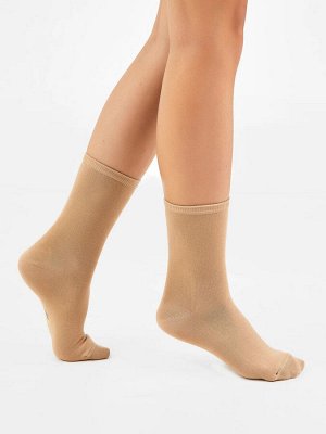Высокие детские однотонные носки в оттенке капучино (1 упаковка по 5 пар)