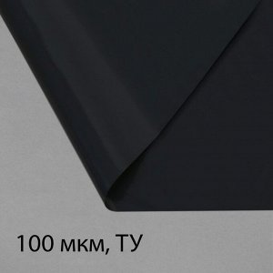 Плёнка полиэтиленовая, техническая, толщина 100 мкм, 100 x 3 м, рукав (2 x 1,5 м), чёрная, 2 сорт, Эконом 50 %
