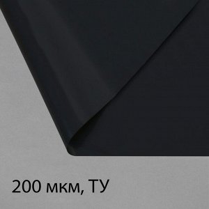 Плёнка полиэтиленовая, техническая, толщина 200 мкм, 100 * 3 м, рукав (1,5 м * 2), чёрная, 2 сорт, Эконом 50 %, Greengo