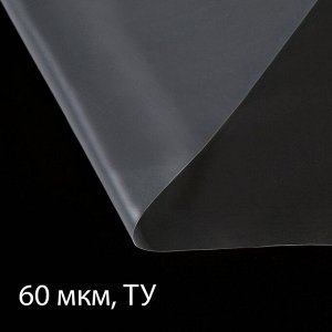 Плёнка полиэтиленовая прозрачная, 60 мкм, 3 x 5 м, рукав (1,5 м x 2), Эконом 50 %