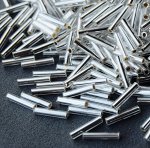 Стеклярус Тохо 9 мм 0021 серебристый