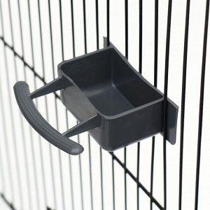 Кормушка для птиц малая, открытая, в клетку, 50 мл, серая