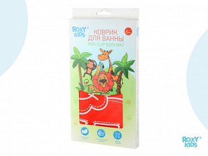 Антискользящий резиновый коврик для ванны ROXY-KIDS (34х58см). Цвет красный.