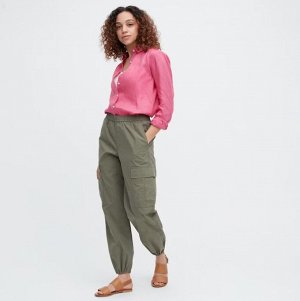 UNIQLO - легкие брюки карго 69-71см - 56 OLIVE