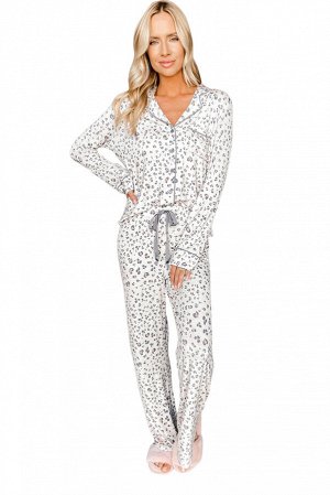 Белая леопардовая пижама