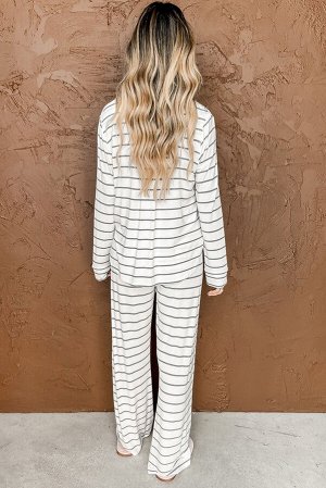Бело-серая полосатая пижама